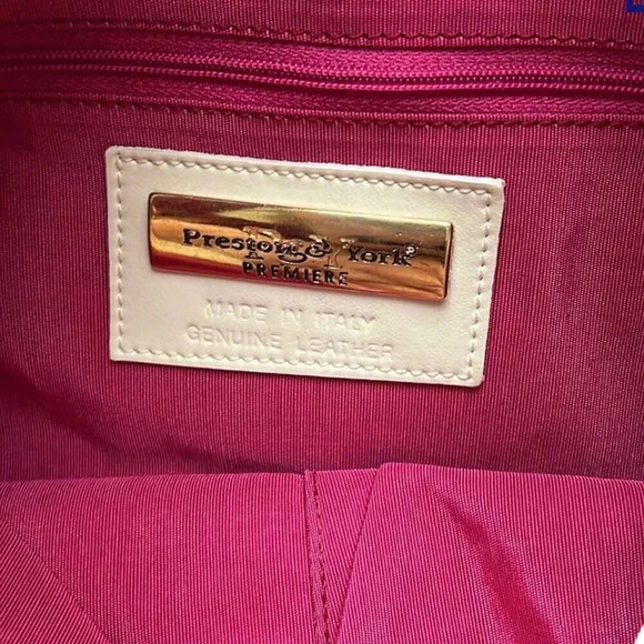 Preston & York Cream and Pink Leather Handbag - Picture 2 of 2